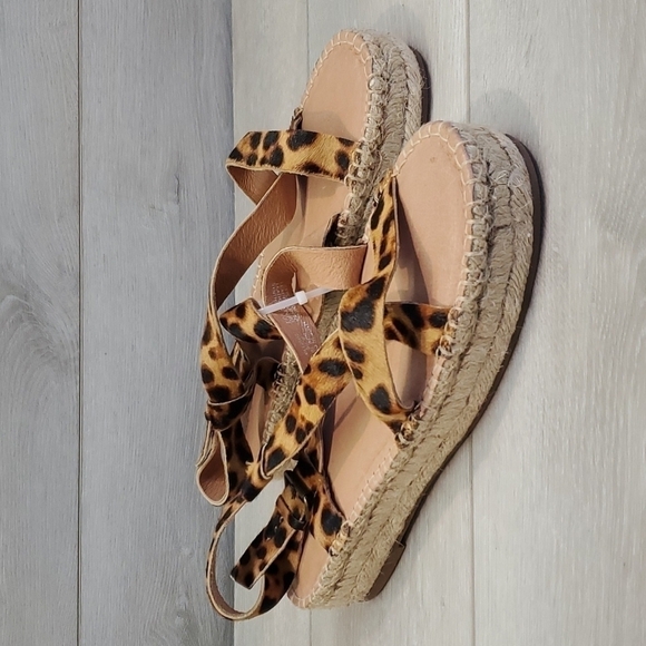NEW Madewell The Malia Espadrille Leopard Calf Hair Sandals shoes sz 10M - Picture 5 of 16